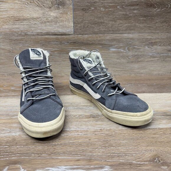Vans Scotchgard Fleece Lined Gray Suede High Top Sneakers Women's Size 7.5 - Picture 6 of 7